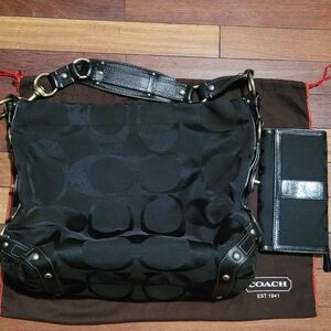 Coach Black Shoulder Bag & Wallet